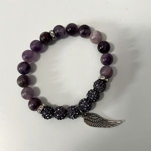 Agate and costume beaded bracelet